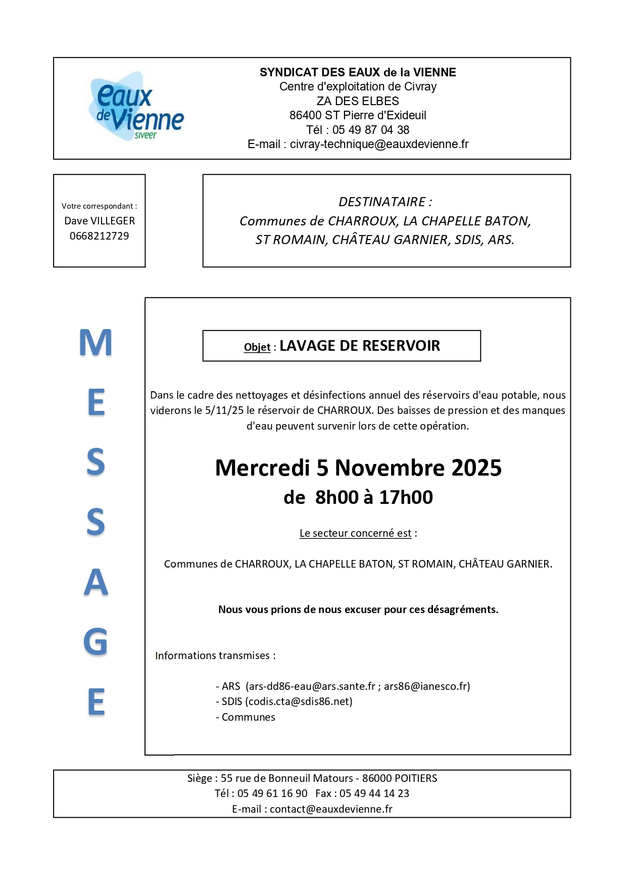 lavage reservoir charroux